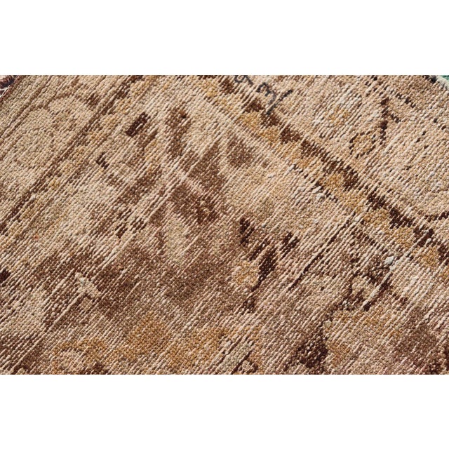 Vintage Hamadan Runner With Medallions Set on a Tan Field 3' 5 X 9' 9 For Sale - Image 10 of 11