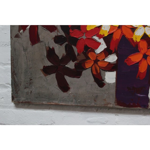 Abstract "Flower Arrangement" Acrylic on Canvas Signed Cordero For Sale - Image 11 of 13