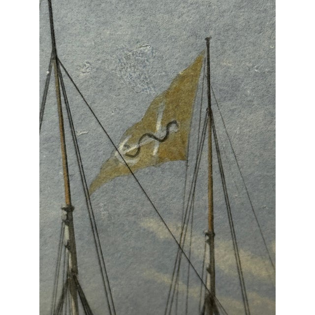 Stone Gray Hmy Victoria & Albert Off Osborne House Royal Steam Ship Yacht in the Solent, 19th-Century Nautical Painting in the Manner of Nicholas Condy For Sale - Image 8 of 18