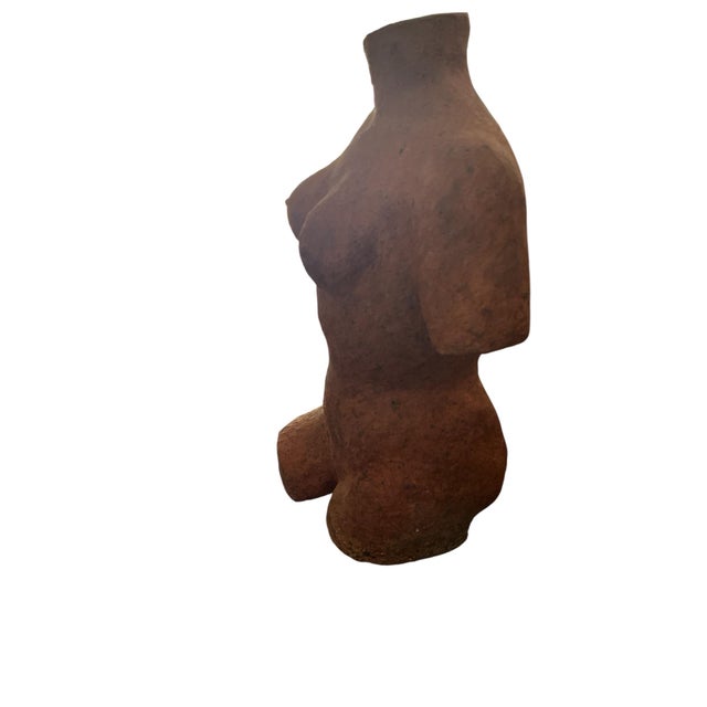 1970s 1970s Terra Cotta Female Torso Sculpture For Sale - Image 5 of 5