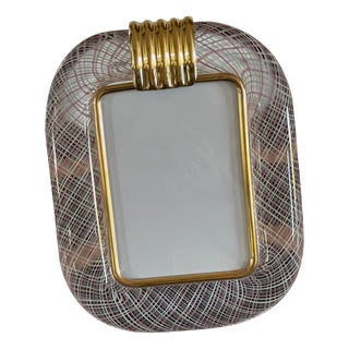 Filigree Pink Murano Glass Frame, 2000 For Sale