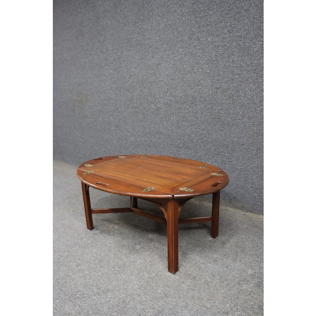 Brown Henkel Harris Genuine Mahogany Butler’s Tray Coffee Table For Sale - Image 8 of 16