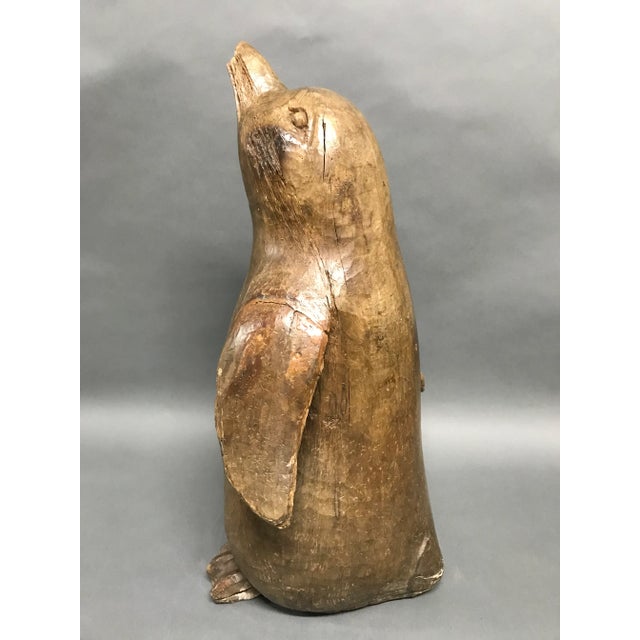 1930s Carved Solid Wood Papermache Mold Large Penguin For Sale - Image 5 of 10