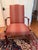 Federal-style lolling chair upholstered in a warm rust ombré wool fabric. Great condition. 26”W x 24.5”D x 41.75”H arm:...