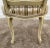 Painted Wood Arm Chair Vintage Venetian Style Carved Cream Green Floral Stripe For Sale - Image 10 of 13