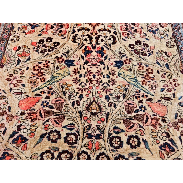 Antique Persian Kashan Rug, Hand-Knotted Wool, Tree of Life Design, Ivory & Burgundy, 4x7 For Sale - Image 12 of 15