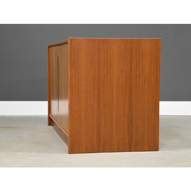Mid-Century Modern 1970s Danish Modern 48” Teak Credenza Cabinet For Sale - Image 3 of 9
