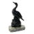 Postmodern Black Porcelain Duck Sculpture on Marble Base For Sale