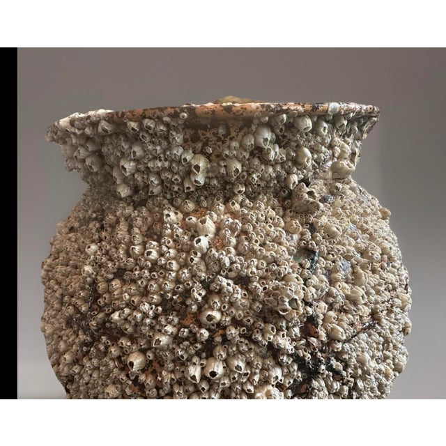 Peace River Barnacle-Encrusted Vessel With Faux Vintage Japanese Black Pearl, 19 In. Takotsubo Style For Sale - Image 9 of 9