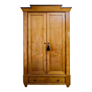 19th Century Biedermeier Birch Armoire For Sale