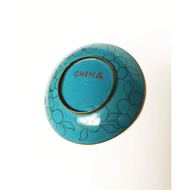 Asian Antique Antique Miniature Multicolor Floral Cloisonne Dresser Dish For Sale - Image 3 of 4