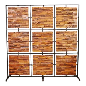 Salvaged Teak & Iron Screen