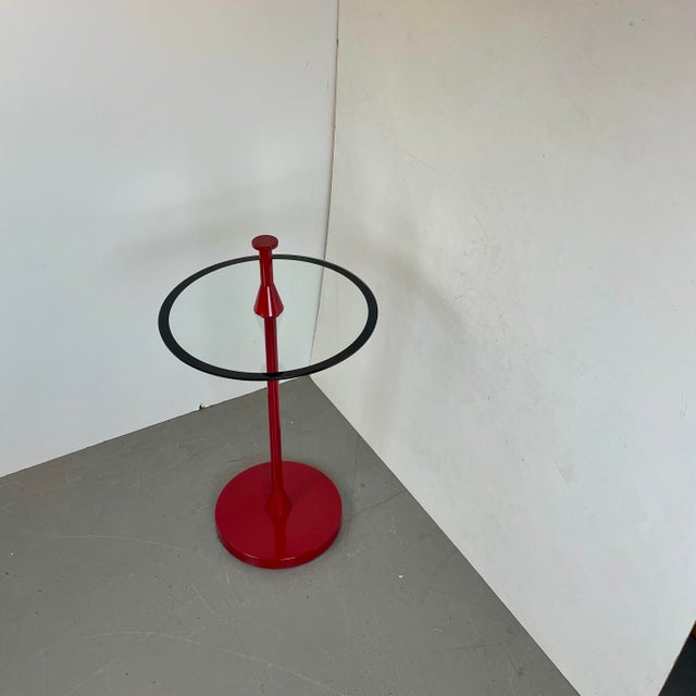 Vintage Red Side Table, 1980s For Sale - Image 12 of 15