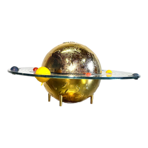 Atomic Era MCM Vacumet Inc. Gold "Solar System" Coin Bank