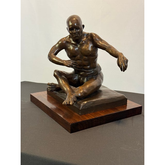 2011 Janice Barone Signed Bronze “Sumo Wrestler” Sculpture For Sale - Image 4 of 11