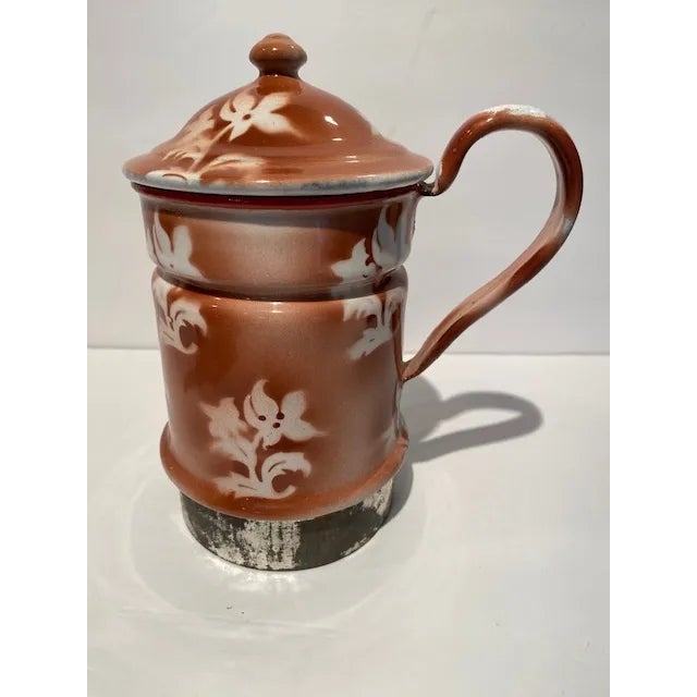 Chocolate Vintage French Biggen Stenciled Coffee Pot and Filter Set- 3 Pieces For Sale - Image 8 of 12