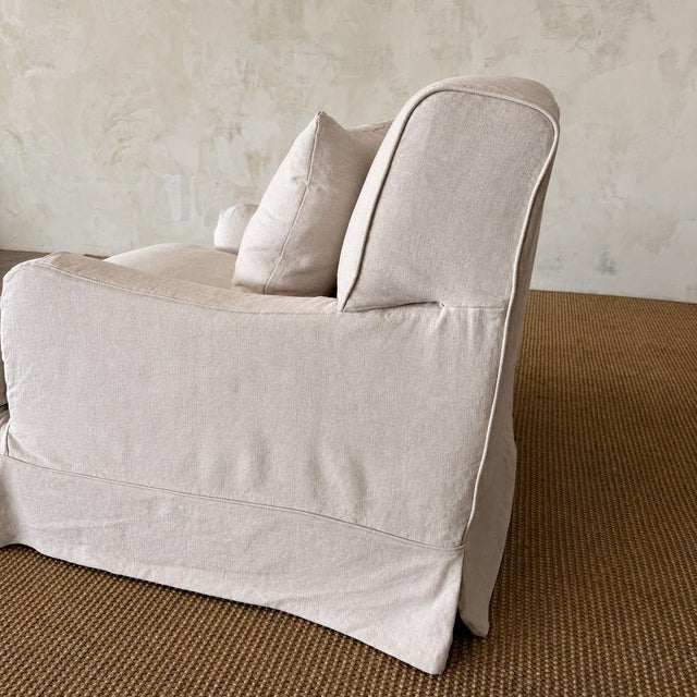Textile Bruce Chair - Belgian Inspired Roll Slip Covered in 100% Linen For Sale - Image 7 of 15
