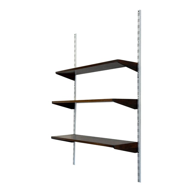 Danish Rosewood Wall Unit Scandinavian Shelving System in Style of Kai Kristiansen Mid Century For Sale