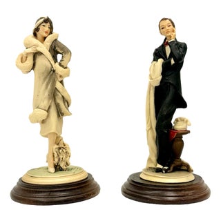Art Deco Style Adl Figurines by Vittorio Tessaro, 1970s, Set of 2 For Sale