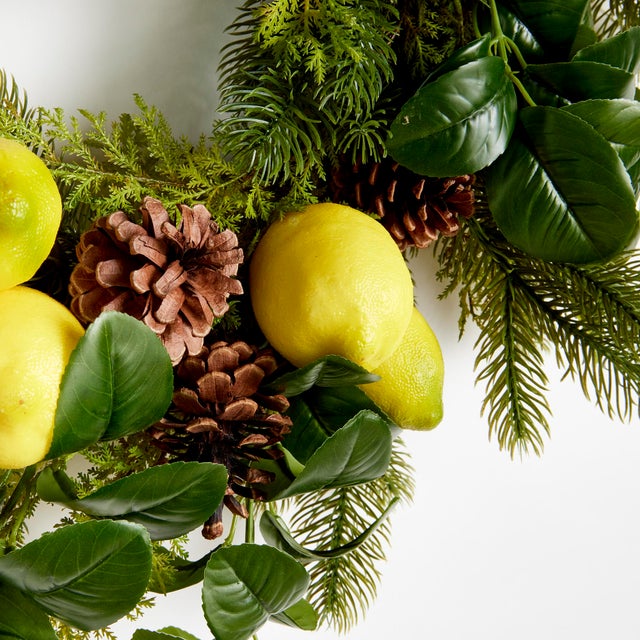 Realism Lemon & Mixed Botanicals Wreath 26" For Sale - Image 3 of 4