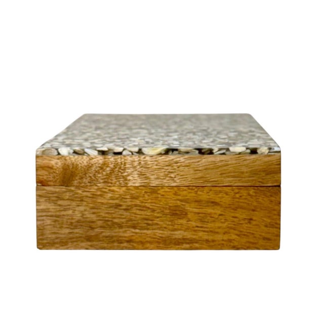 Mid 20th Century Vintage Maitland Smith Mother of Pearl and Bleached Wood Decorative Box For Sale - Image 5 of 13