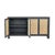 Worlds Away Matthew Izzo Home Sofia Matte Gray Canvas Buffet With Four Caned Doors and Brass Hardware For Sale - Image 4 of 6