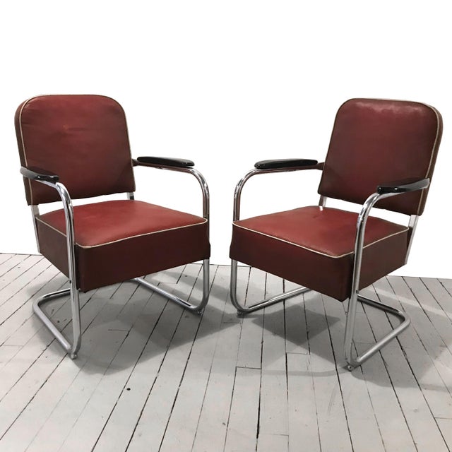 MidCentury Kem er by Lloyd Manufacturing Cantilever Chrome Chairs A Pair Chairish