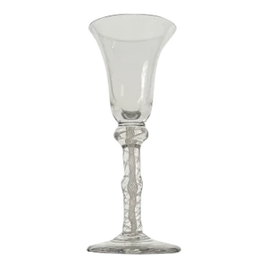 Mid 18th Century George III Double Knopped Double Series Air Twist Wine Glass