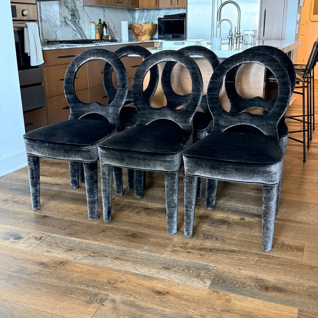 Set of 6 Romo Velvet Dining Chairs For Sale - Image 12 of 14
