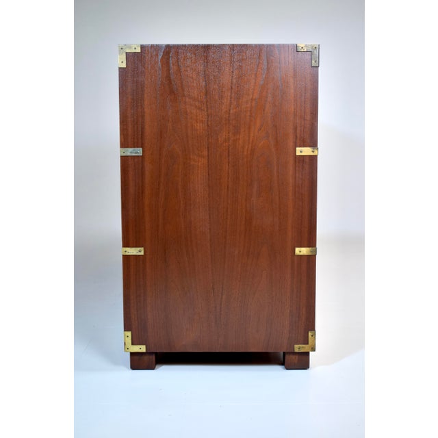 Baker Furniture Signed Campaign Seven Drawer Dresser Chest of Drawers 1950s For Sale - Image 10 of 13