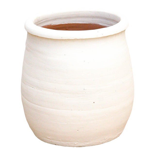 19" Dm Chalk White Mediterranean Urn Planter For Sale