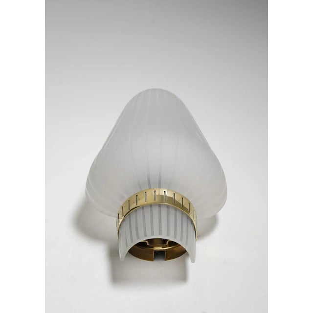 1940s Mid-Century Swedish Wall Lamps in Brass and Glass, Set of 2 For Sale - Image 5 of 11