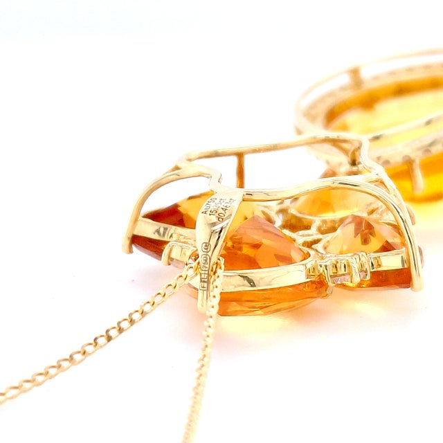 2020s Citrine and Diamond 18ct Gold Pendant Necklace - Fei Liu For Sale - Image 5 of 5
