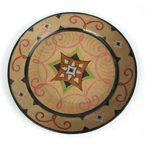 20th century 30`s. Latvian art ceramics, Riga, author`s signature. Porcelain, handmade, painting. Daimeter 33.5 cm