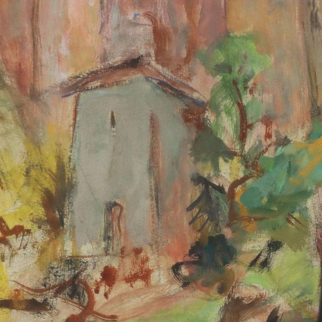 Cesarina Mottironi, Landscape Painting, Oil on Cardboard For Sale - Image 4 of 10