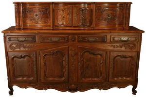 Vintage French Country Walnut Sideboard