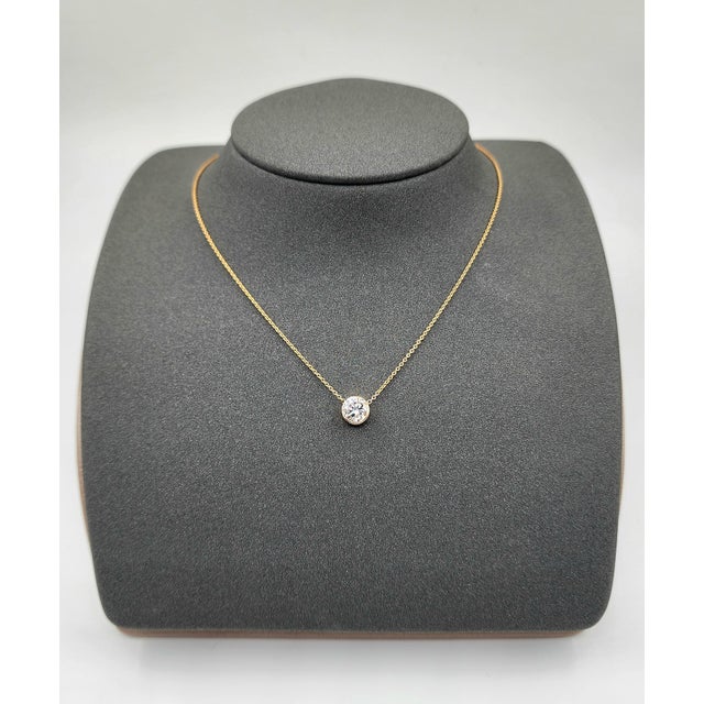Modern 1.12 Ct Diamond Bezel Necklace For Sale - Image 3 of 8