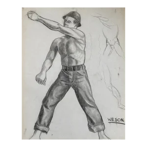 Antique Male Figure Drawing by James Wilson