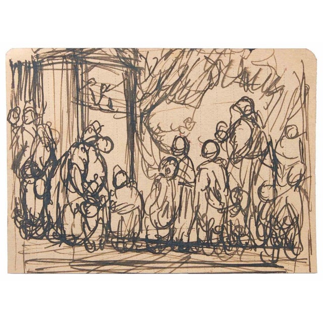 The Figures is a drawing artwork realized by Gabriele Galantara artist in early 20th century Pencil and china ink on paper...