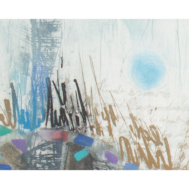 Blue “Hiver” Abstract Etching by Nissan Engel For Sale - Image 8 of 8