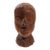 Vintage Hand-Carved African Folk Art Wooden Bust – Solid Hardwood, 6.5″ Tall, 1.7 Lb For Sale