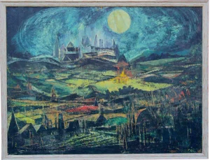 Louise Odes Neaderland "Night City #2" Painting, 1963