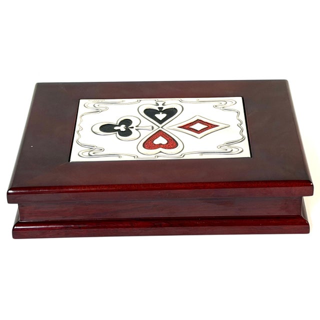 Mid-Century Modern Sterling Silver & Enamel Playing Card Box, Castellini, Italy For Sale - Image 14 of 18