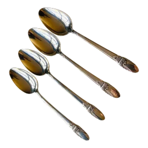 1930's Vintage Floral Rogers Silver Plated "First Love"Pattern Table Spoons- Set of 4