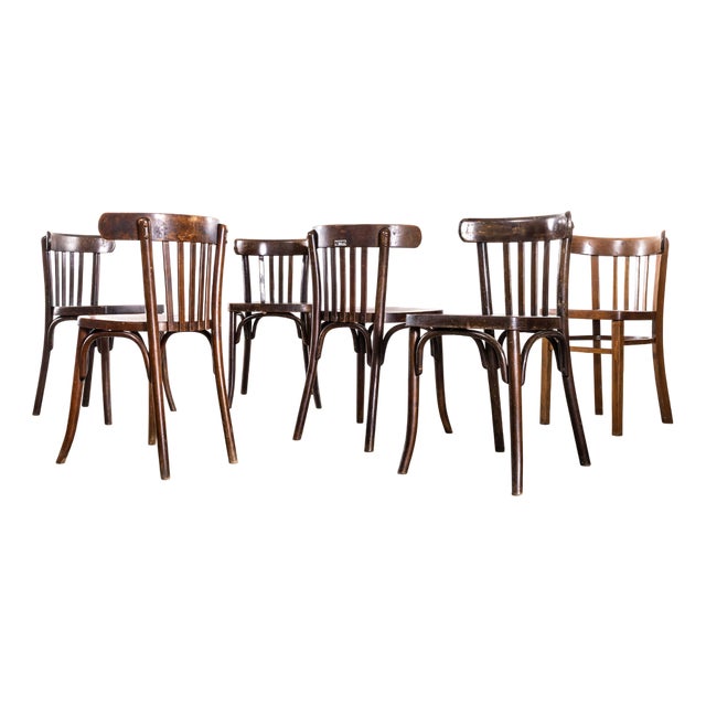 Vintage Dining Chairs in Oak, 1950s, Set of 6 For Sale