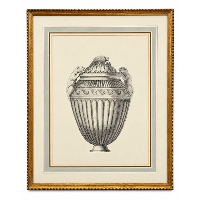 Paper Set of Six Neoclassical Style Etchings After Carlo Antonini. Italy, 20th Century For Sale - Image 7 of 11