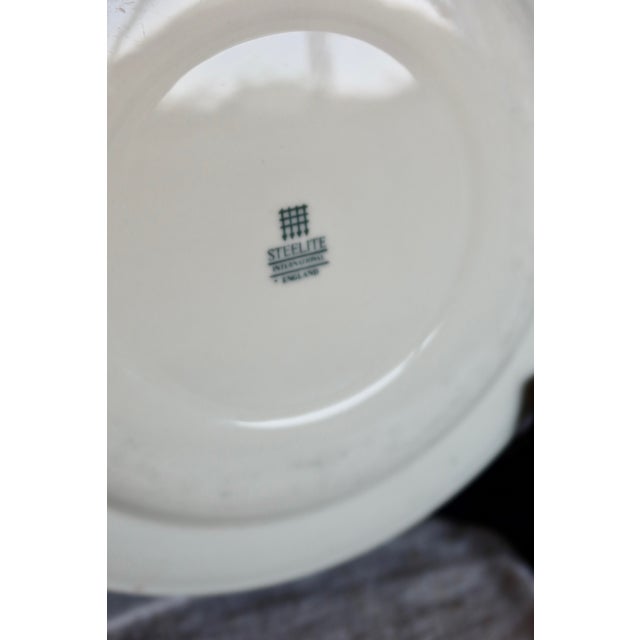 Vintage English Porcelain Dessert Plates with Pearl Trim, 1990s, Set of 4 For Sale - Image 6 of 8