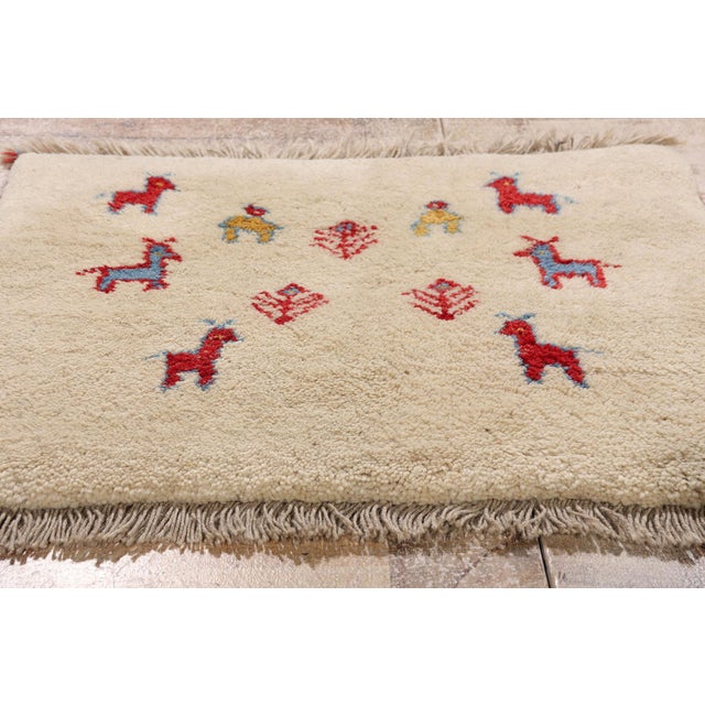 Vintage Persian Gabbeh Rug, 02'05 X 02'02 For Sale - Image 9 of 10