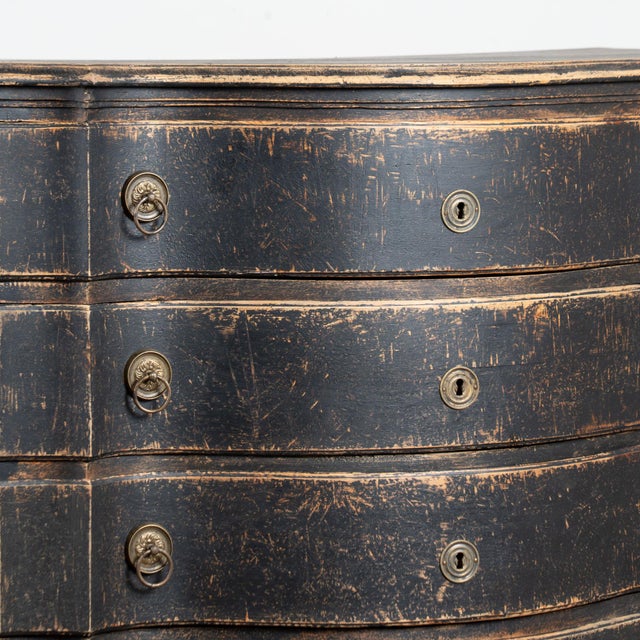 18th Century Black Danish Oak Chest of Four Drawers For Sale - Image 6 of 15