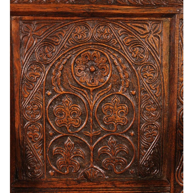 Early 17th Century Charles I Joined Oak Armchair For Sale - Image 5 of 15
